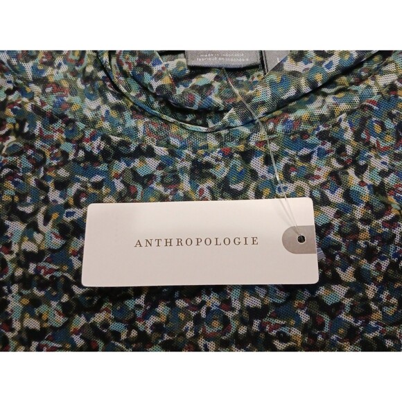 Anthropologie Women’s Size Large L NWT Sheer Mock Neck Top Blouse - Picture 4 of 6